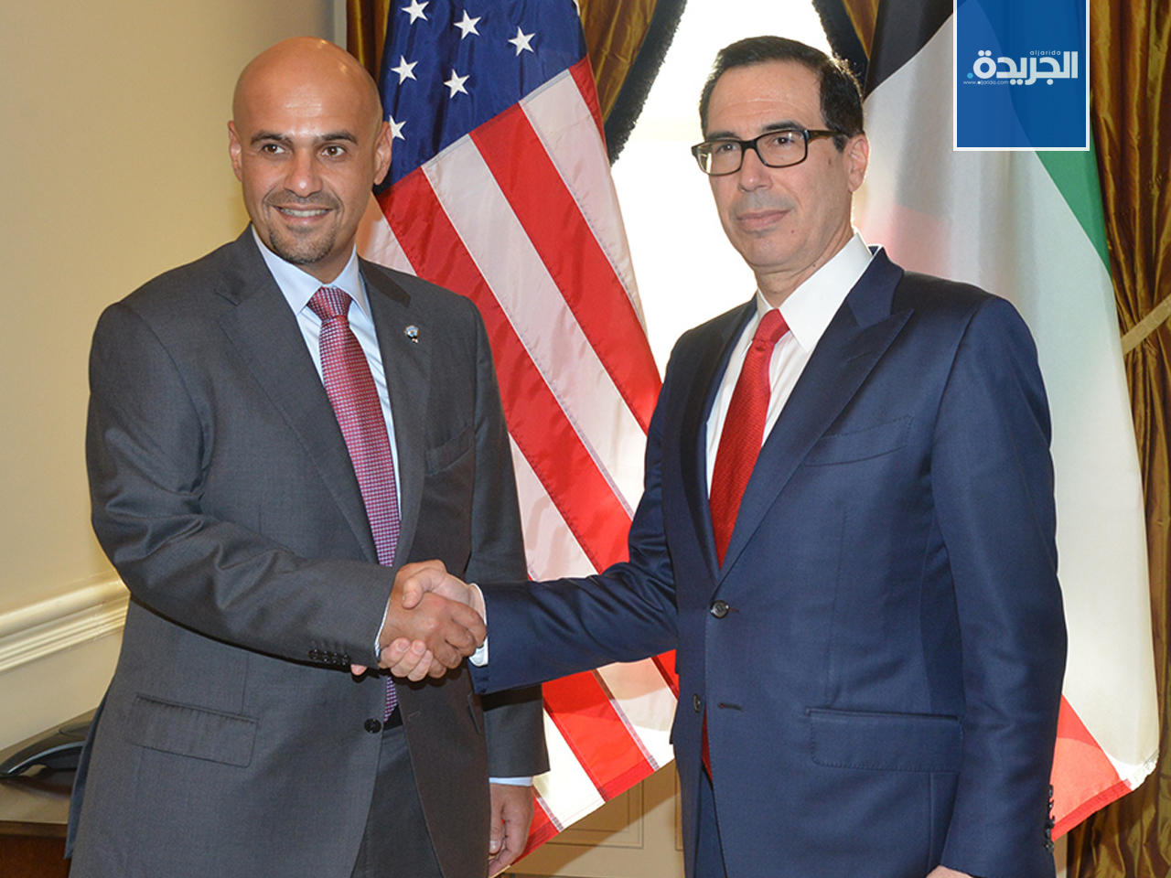 الوزير انس الصالح ووزير الخزانة الامريكي ستيفن منوتشين