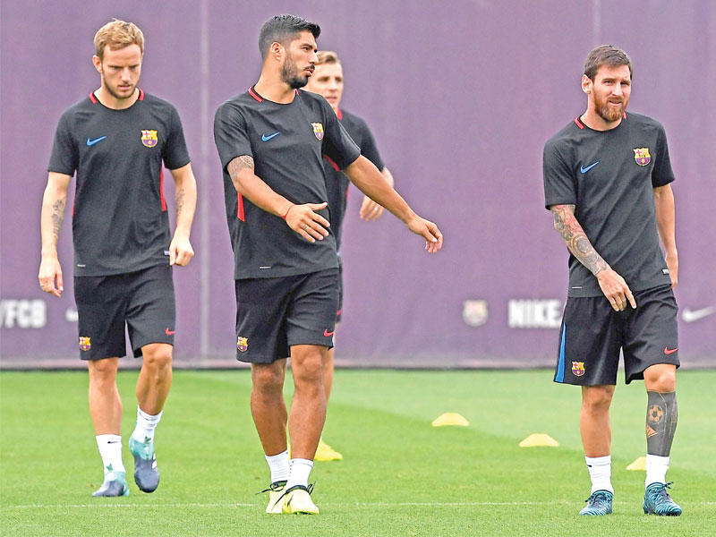 جانب من تدريبات برشلونة