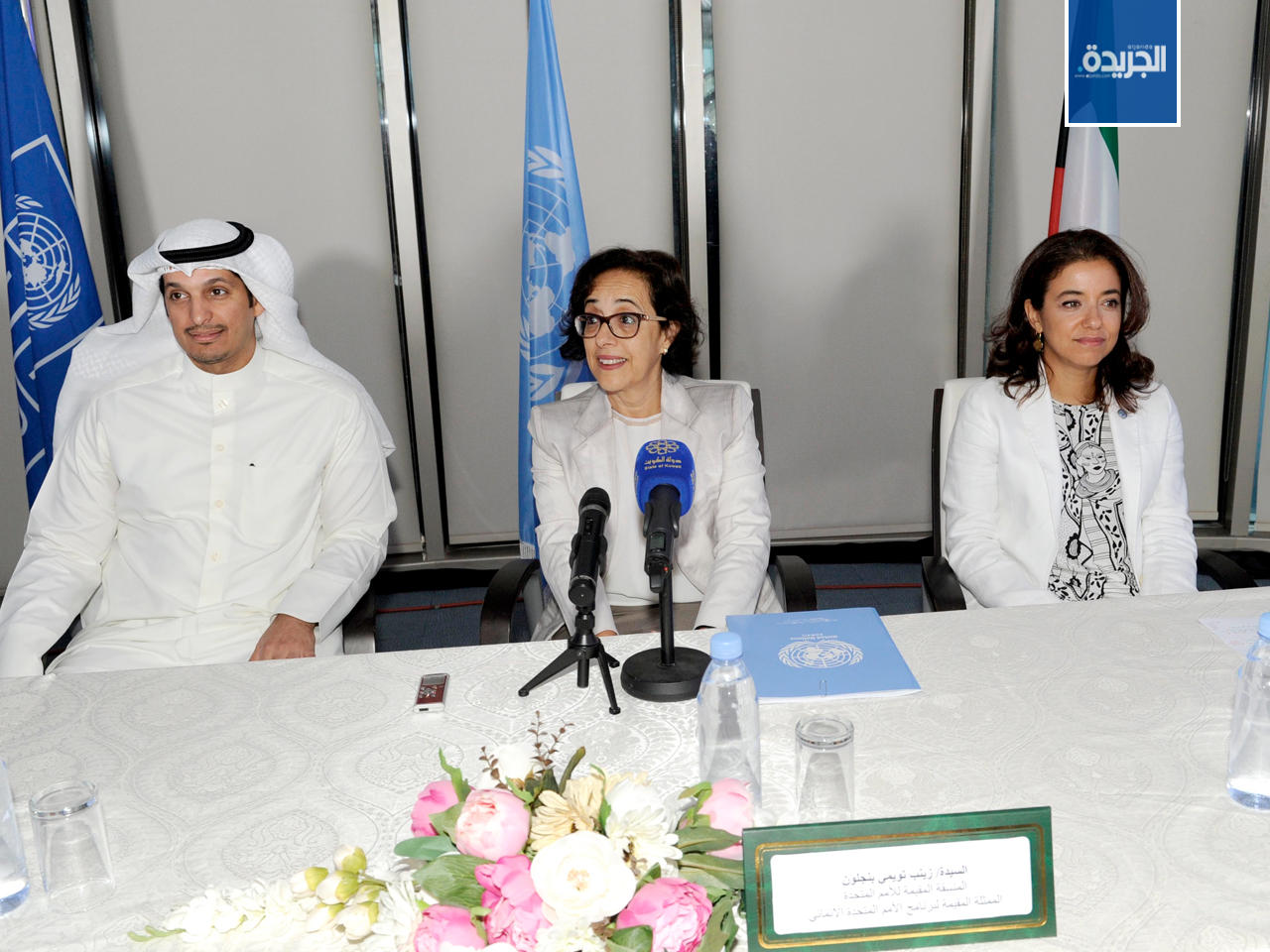 جانب من المؤتمر الصحفي للهيئة العامة للشباب عقد في بيت الأمم المتحدة