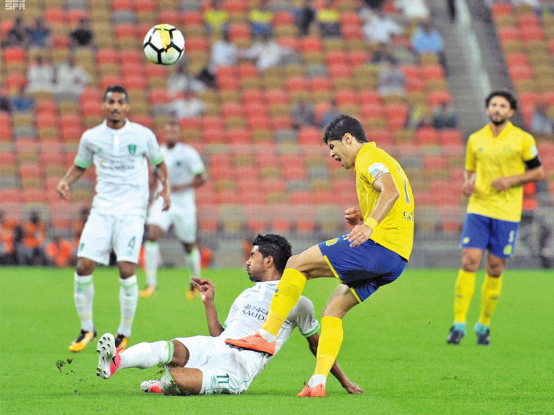 جانب من مباراة الأهلي والنصر