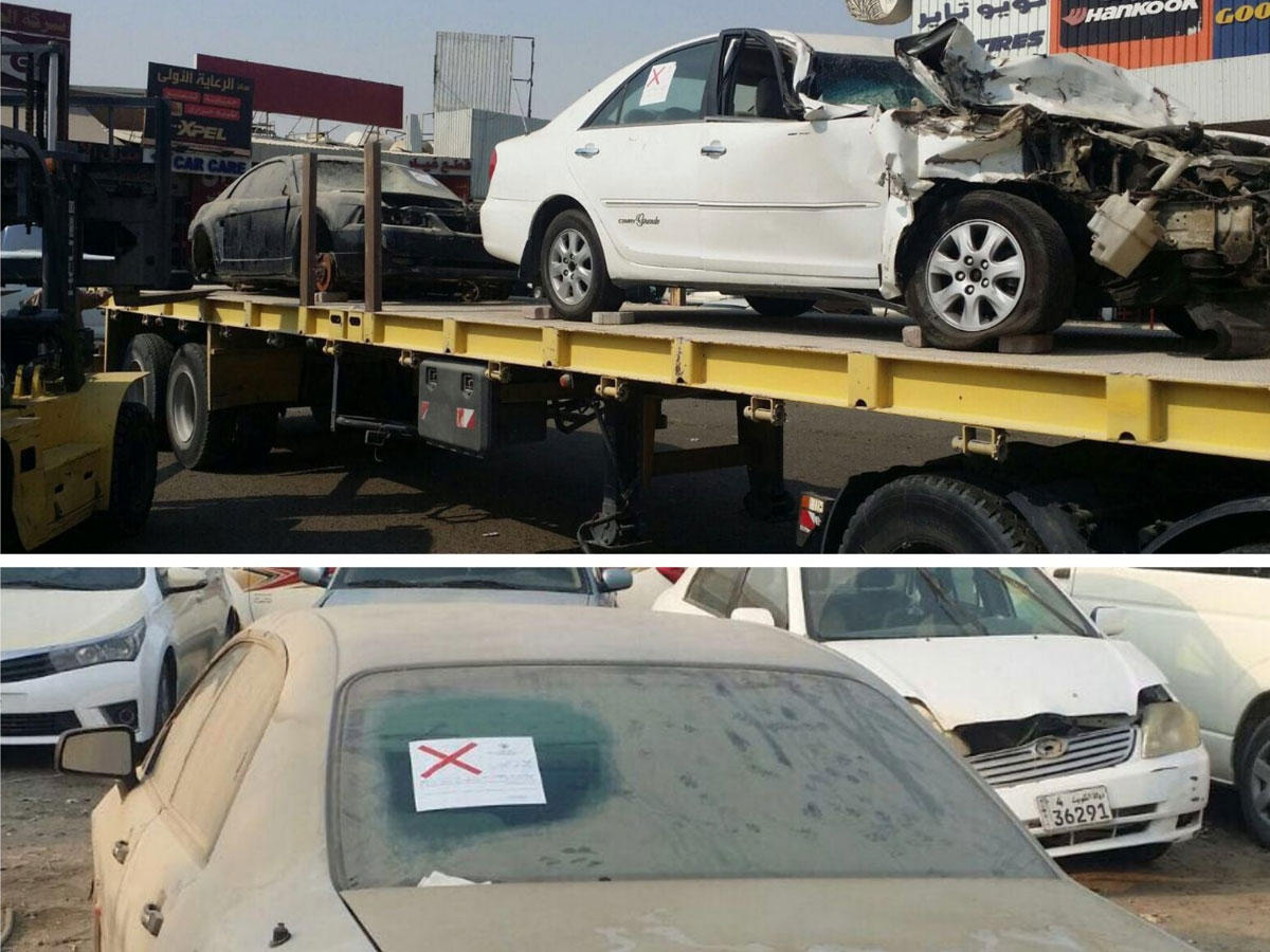  جانب من السيارات المهملة