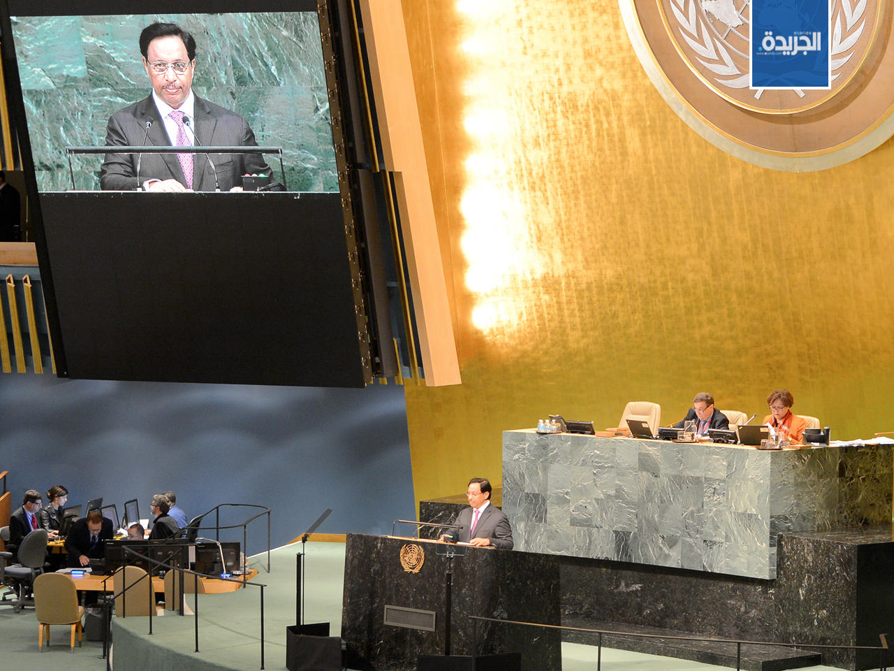 جابر المبارك خلال كلمته أمام الدورة الـ 72 للجمعية العامة للأمم المتحدة