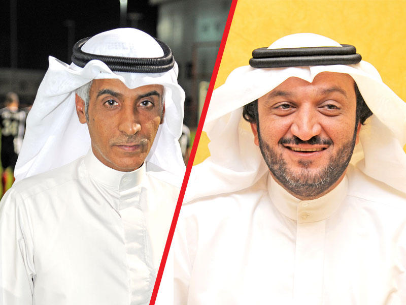 عضو مجلس إدارة نادي الجهراء يوسف كريم -  عضو مجلس إدارة نادي خيطان فهد المطيري 