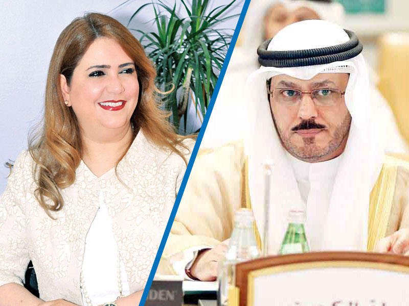 الوكيل المساعد لقطاع البريد في وزارة الخدمات المهندس ناصر الكندري - الوكيلة المساعدة لقطاعي الإدارية والقانونية بثينة السبيعي