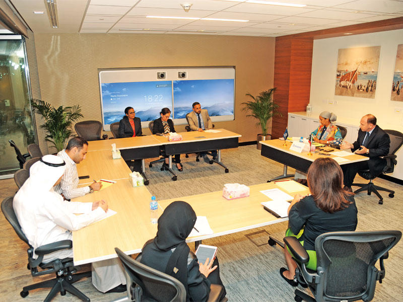 جانب من المؤتمر الصحافي في البنك الدولي بالكويتn