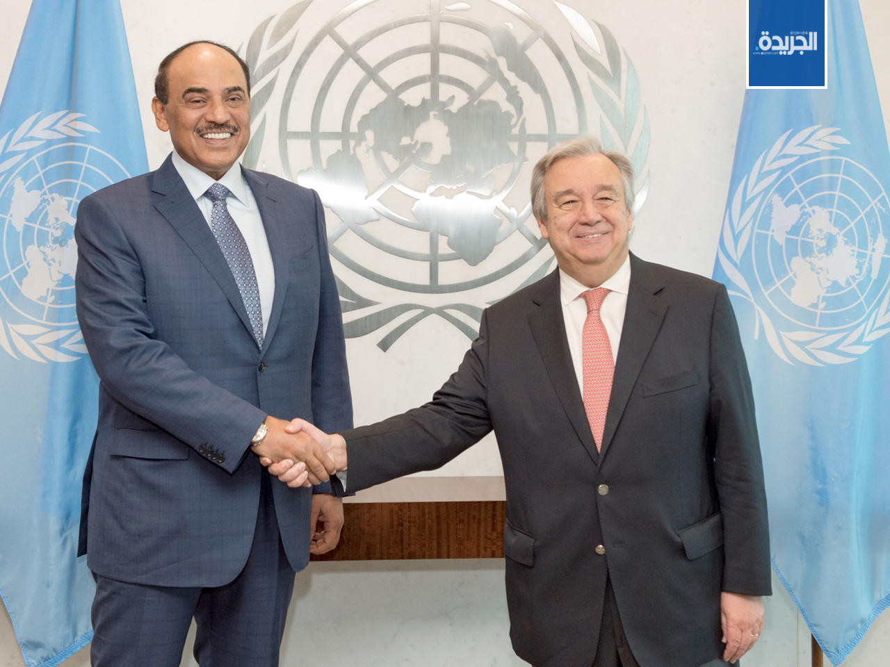 غوتيريس مع وزير خارجية الكويت الشيخ صباح الخالد (أرشيفية)