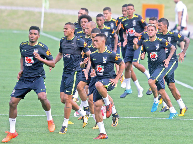 جانب من تدريبات المنتخب البرازيلي