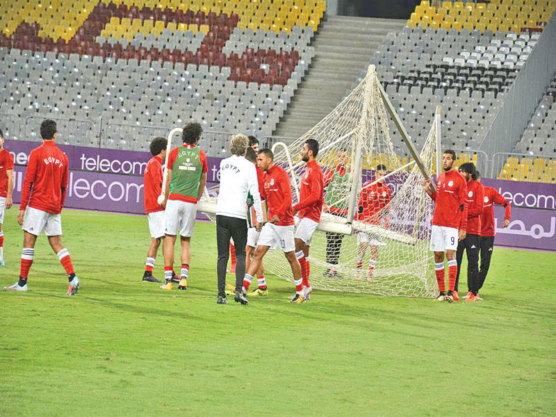 جانب من تدريبات منتخب مصر الأخيرة قبل مواجهة الكونغو