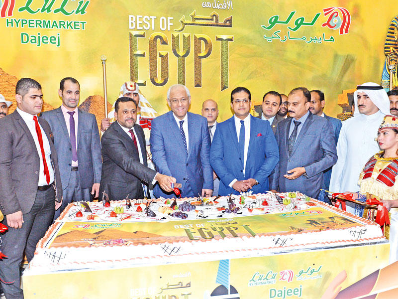 قطع كعكة مهرجان المأكولات المصريةn