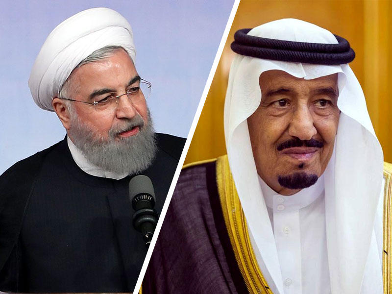 العاهل السعودي الملك سلمان بن عبدالعزيز و رئيس إيران حسن روحاني