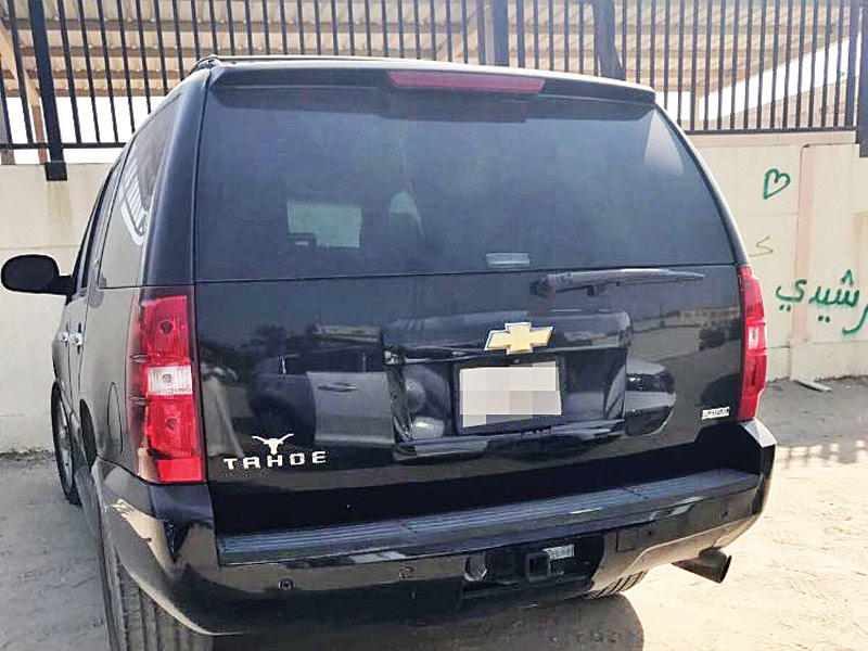 مركبة القاتل بعد العثور عليها