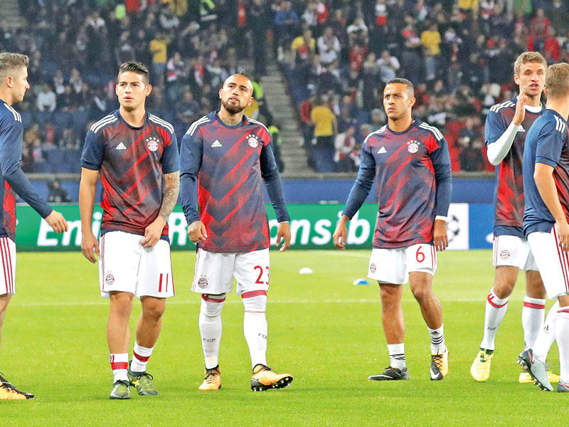 لاعبو بايرن ميونيخ قبل خوض مباراة سابقة