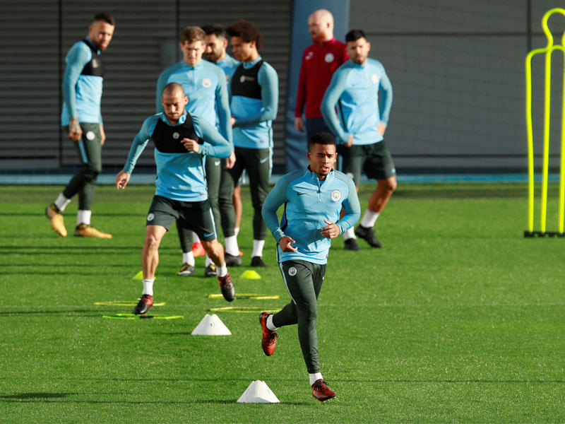 جانب من تدريبات مانشستر سيتي