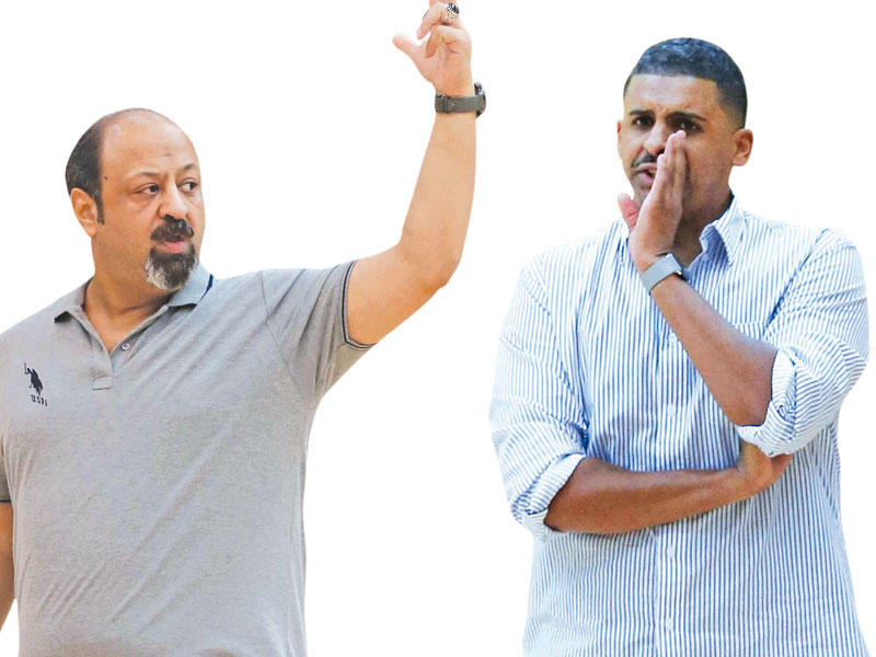 طلال بلال مدرب اليرموك , خالد القلاف مدرب العربي