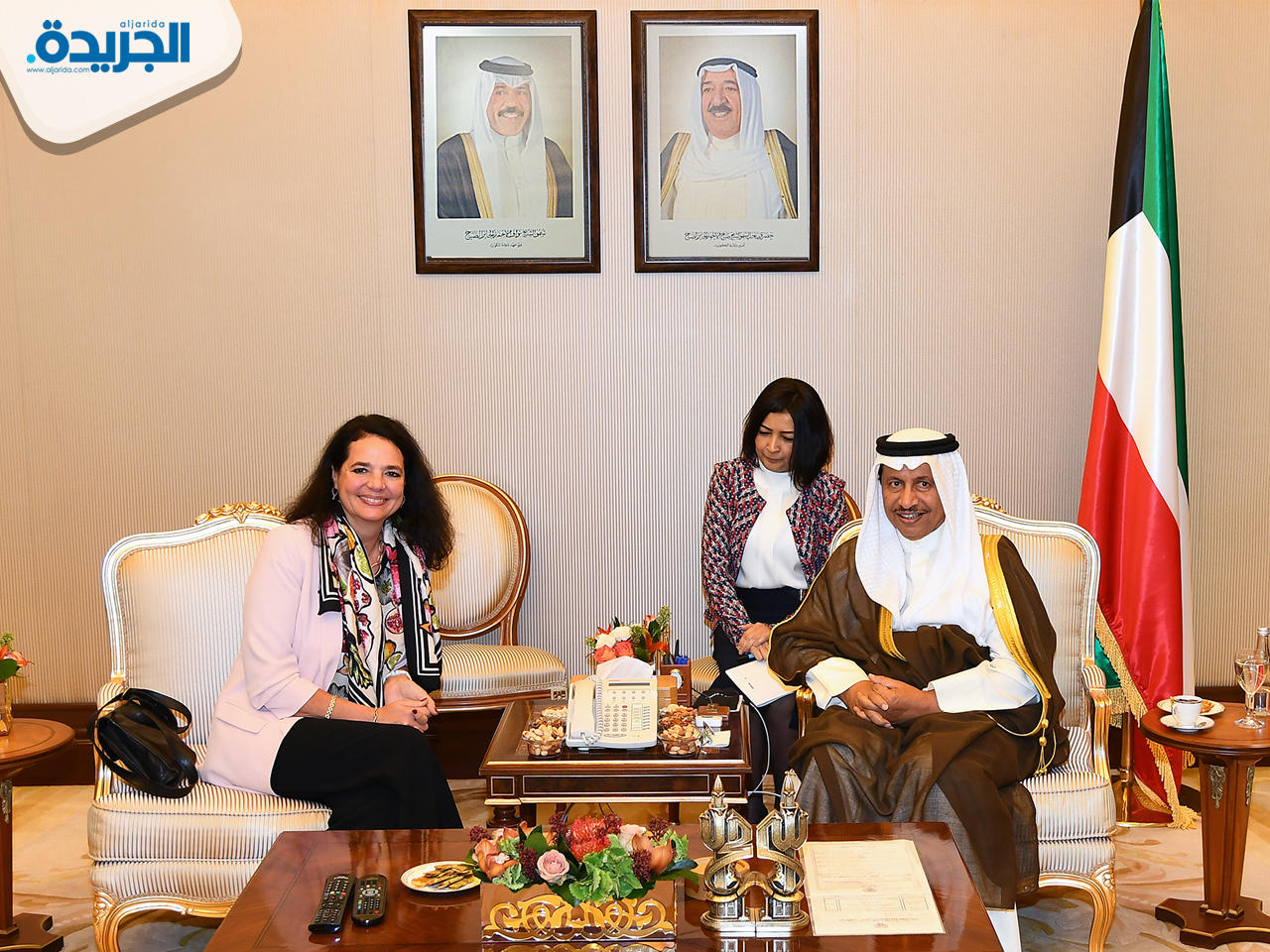 جابر المبارك يستقبل رئيس مجلس الشيوخ في بلجيكا كريستين دوفرين 