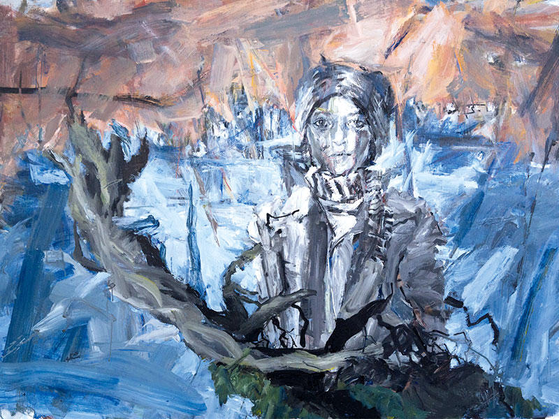 إحدى لوحات هلا عز الدين