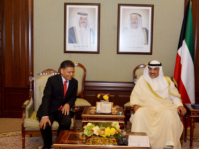 الشيخ صباح خالد الحمد الصباح رئيس مجلس الوزراء بالانابة وزير الخارجية يستقبل سفير جمهورية فيتنام الاشتراكية الصديقة البروفيسور نغوين ثاو