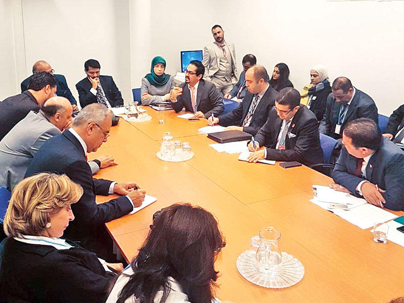 السبلاني خلال اجتماعه مع ممثلي الدول العربيةn