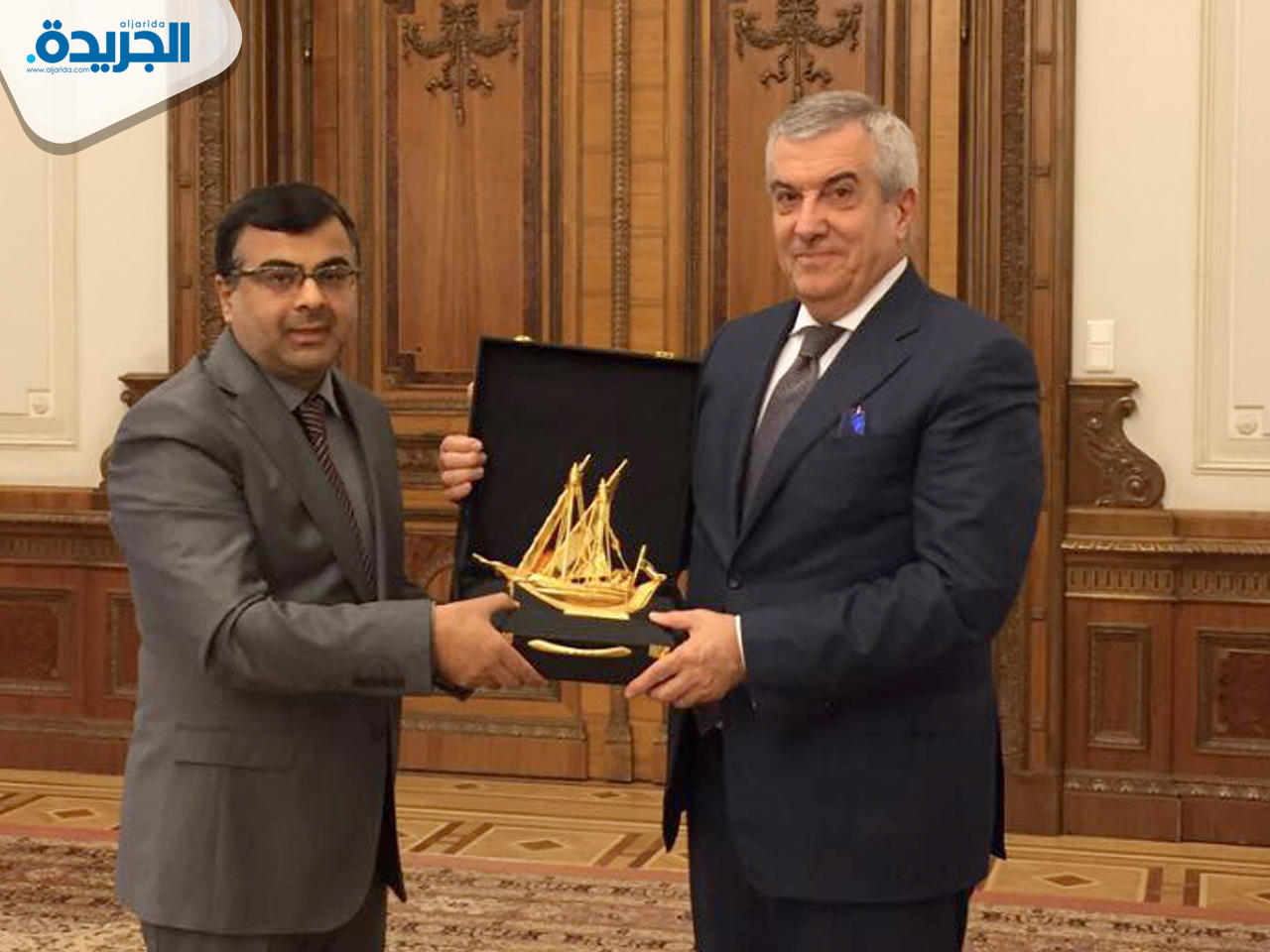 السفير طلال الهاجري مع رئيس مجلس الشيوخ الروماني