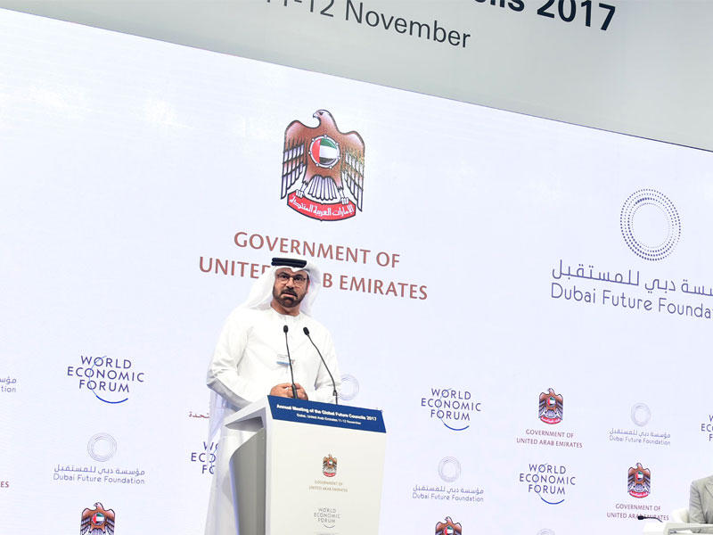 القرقاوي متحدثاً في ختام المؤتمر