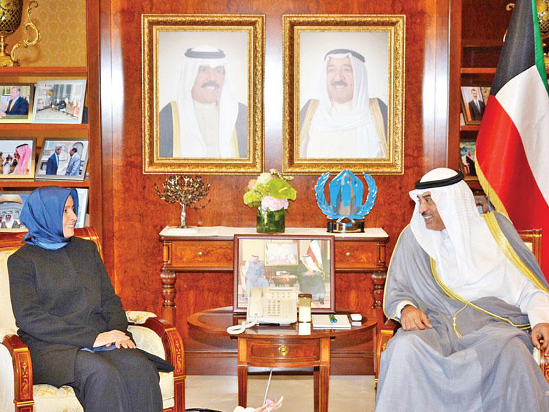 صباح الخالد مستقبلاً سفيرة تركيا أمسn