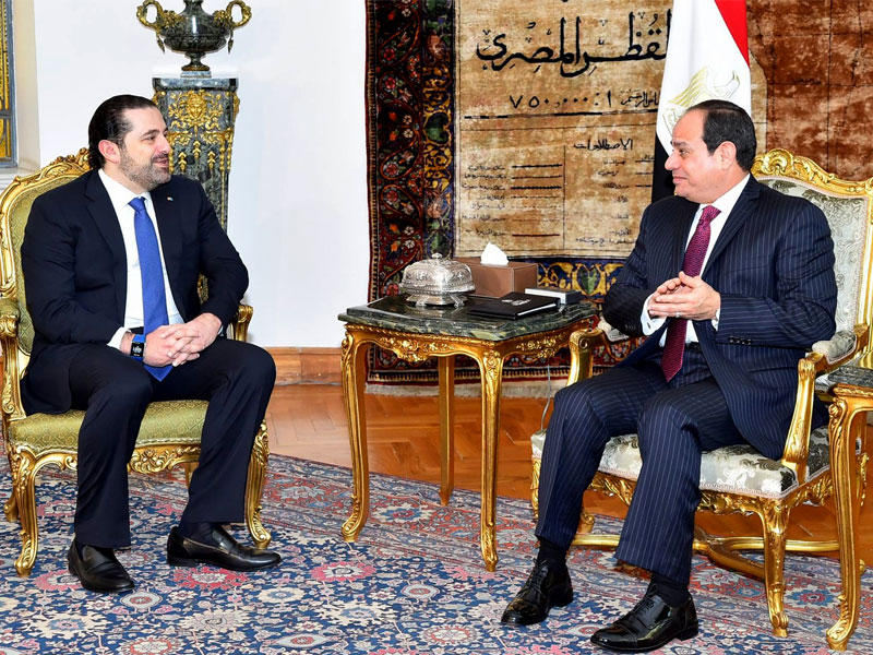 رئيس الحكومة اللبنانية المستقيل ، سعد الحريري ، في زيارة للقاهرة مع الرئيس المصري عبدالفتاح السيسي  (أرشيفية)