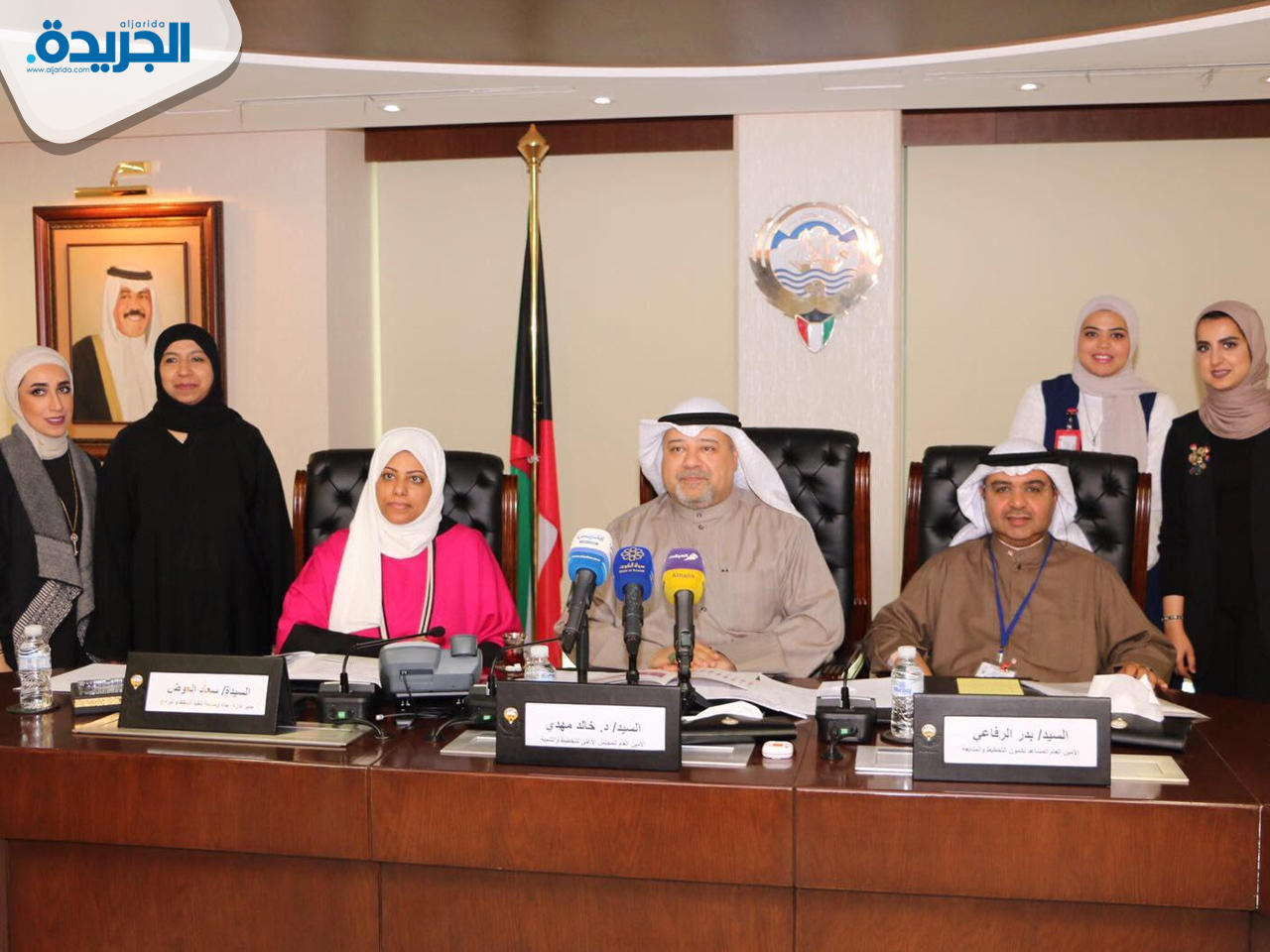 الامين العام للمجلس الاعلى للتخطيط والتنمية الدكتور خالد مهدي أثناء المؤتمر الصحفي