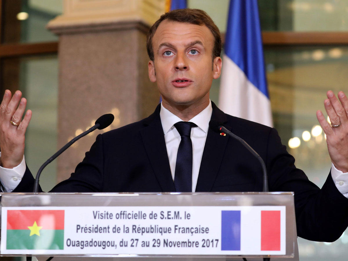  الرئيس الفرنسي ايمانويل ماكرون