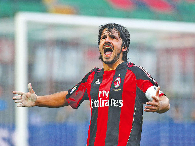 صورة أرشيفيه لغاتوزو عندما كان لاعباً في صفوف ميلان