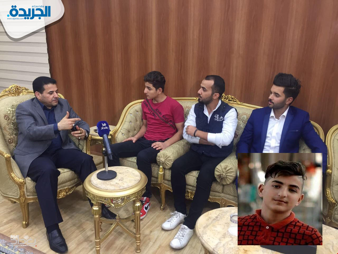 وزير الداخلية العراقي قاسم الأعرجي لدى استقباله اسامة بن لادن في منزله