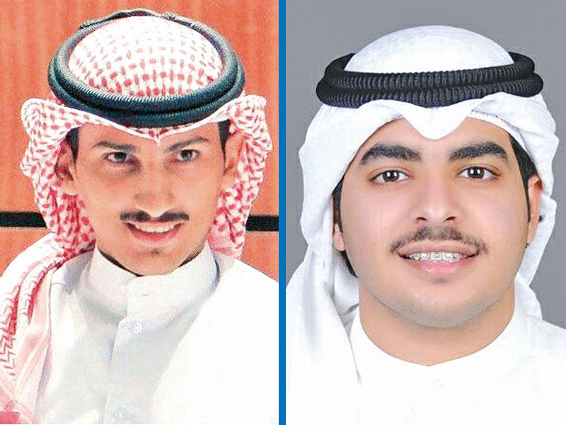 رئيس رابطة جامعة الخليج للعلوم والتكنولوجيا علي العمر  -  رئيس المجلس الطلابي في الجامعة العربية المفتوحة عبدالرحمن الزبني