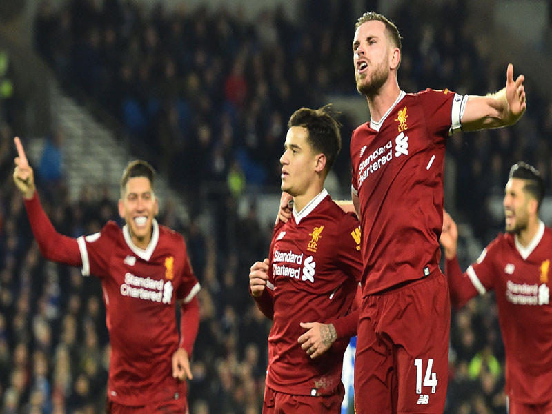 فرحة لاعبي ليفربول بعد إحراز الهدف الرابع