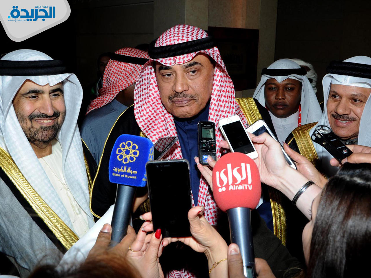  صباح الخالد خلال تصريحه الصحفي على هامش مشاركته في حفل سفارة الامارات بمناسبة عيدها الوطني ال46