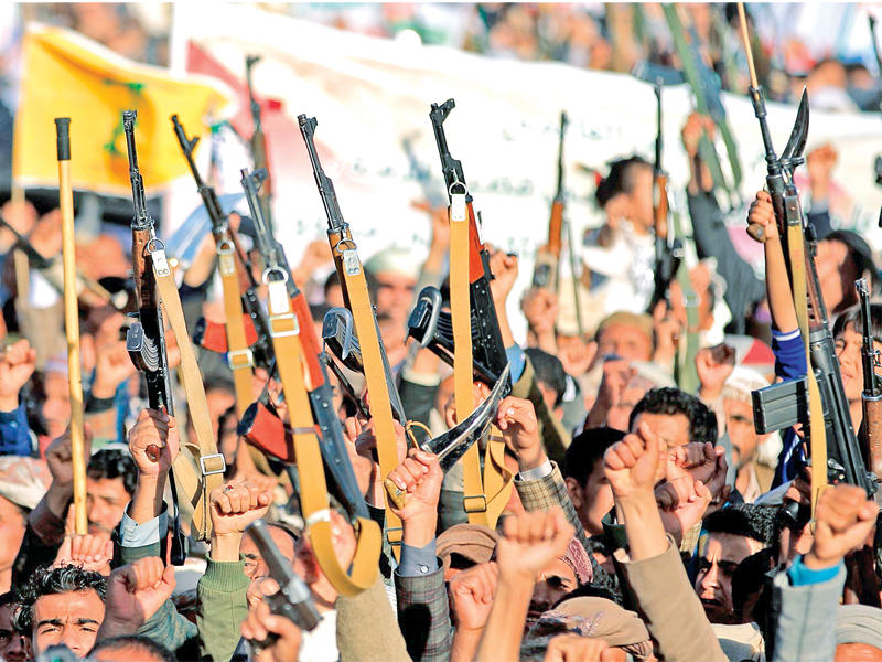 حوثيون يتظاهرون أمس الأول في صنعاء  (أ ف ب)