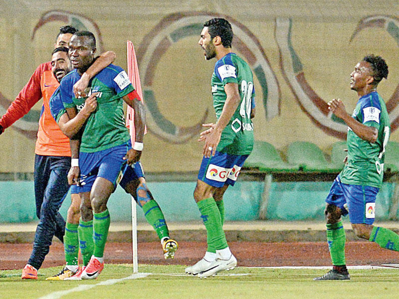 فرحة أنطوي بالهدف الثالث فى مرمى الأهلي