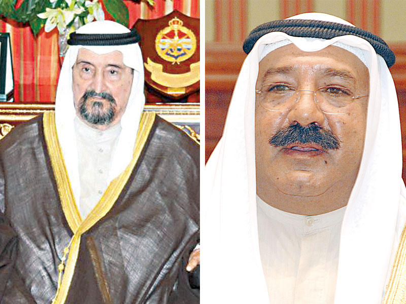 النائب الأول لرئيس مجلس الوزراء وزير الدفاع، الشيخ ناصر الصباح و رئيس الحرس الوطني سمو الشيخ سالم العلي