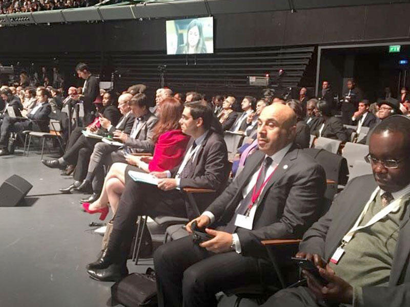 سفير الكويت في باريس سامي السليمان خلال مشاركته في (قمة الكوكب الواحد )