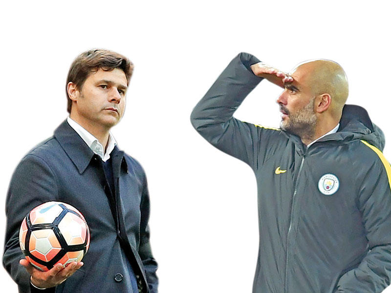  مدرب مانشستر سيتي بيب غوارديولا - مدرب توتنهام الأرجنتيني ماوريتسيو بوشيتينو