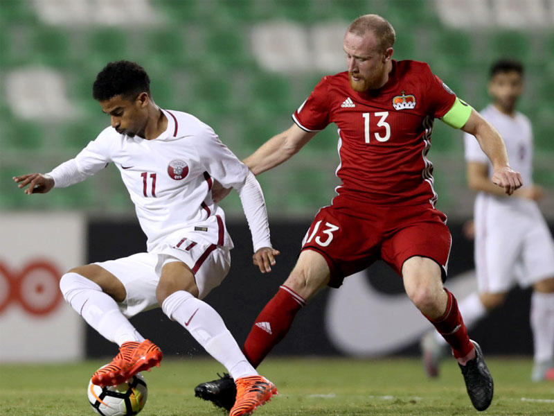 جانب من مباراة قطر وليشتنشتاين