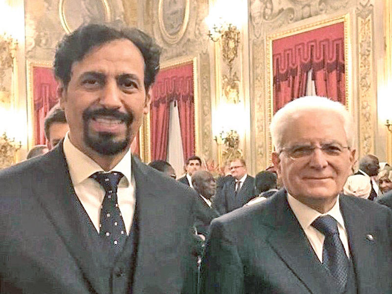 الرئيس الإيطالي سيرغو ماتاريللا يرحب بالسفير الخالد