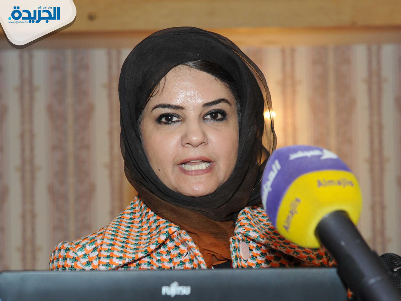 مديرة ادارة الرعاية الصحية الاولية بوزارة الصحة الدكتورة رحاب الوطيان خلال تصريحها للصحفيين على هامش افتتاح مؤتمر الكويت الرابع للرعاية الصحية