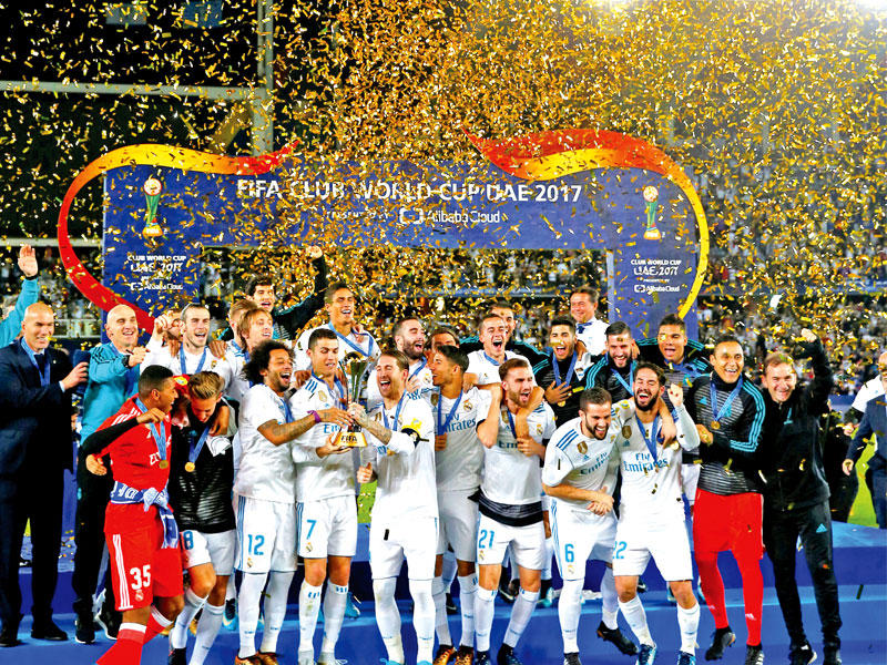 جانب من مراسم تتويج ريال مدريد