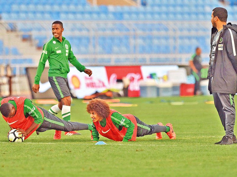التدريب الأخير للمنتخب السعودي قبل الوصول إلى الكويت