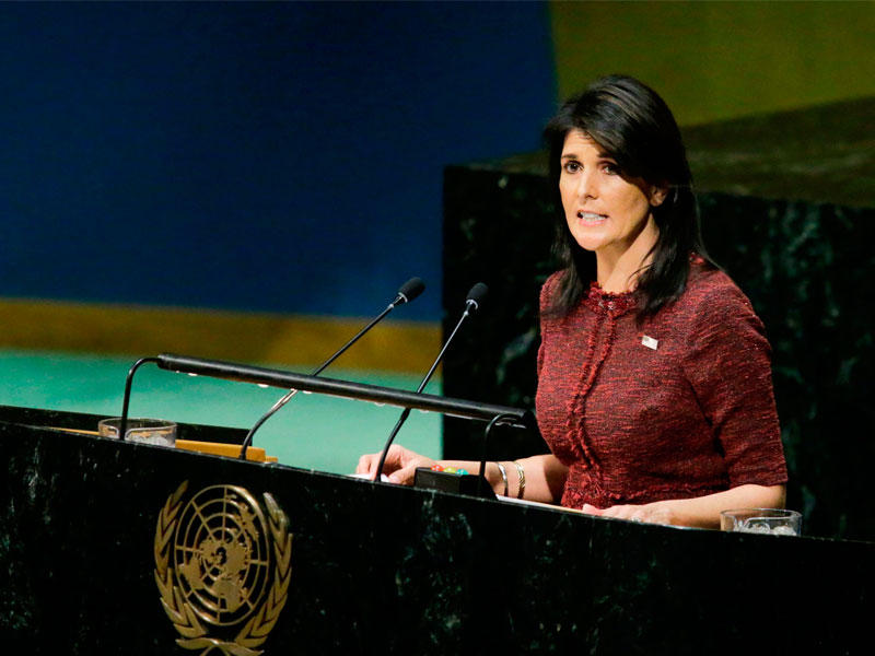 مندوبة واشنطن لدى الأمم المتحدة نيكي هيلي