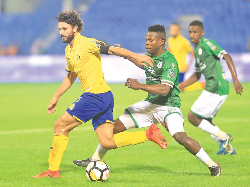 جانب من مباراة الاتفاق والنصر 