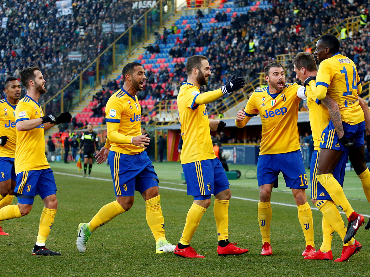 لاعبو يوفنتوس خلال مباراة سابقة هذا الموسم