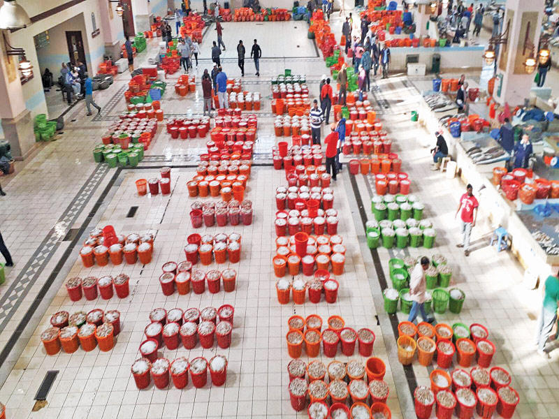 سلال الروبيان في اليوم الأخير 