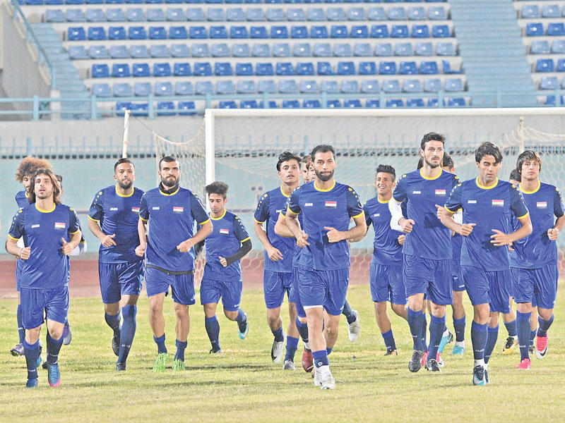 جانب من تدريبات المنتخب العراقي 