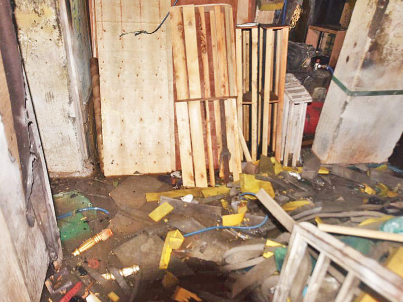 آثار الحريق في المنجرة