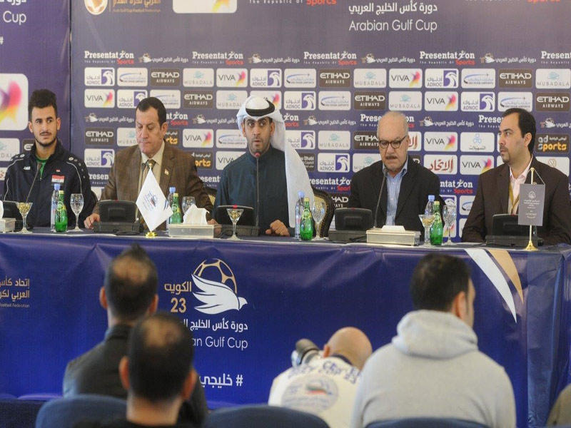 جانب من المؤتمر الصحافي للمنتخب العراقي